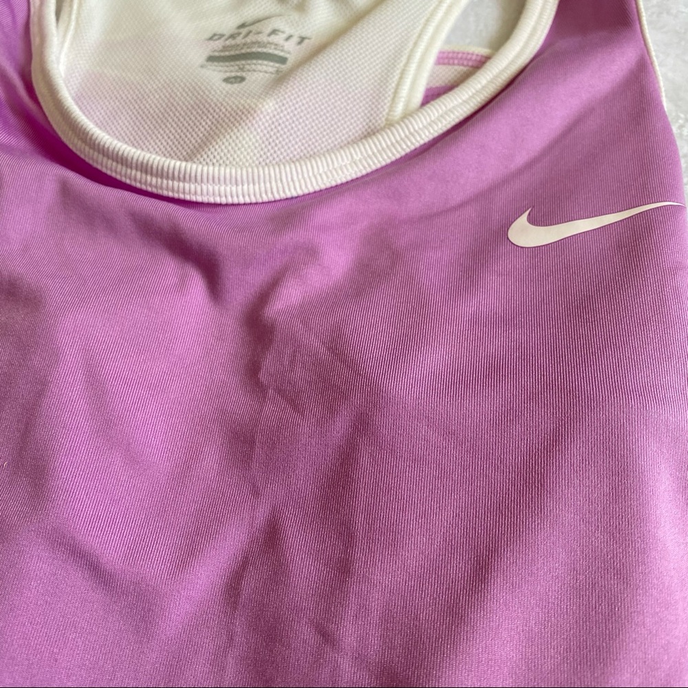 Nike Pro Dri Fit Tank Top - Lavender and White - Picture 3 of 7